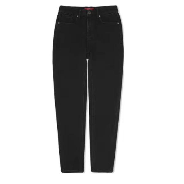 GUESS 纯色时尚休闲修身牛仔裤 女款 黑色-Q3PA75D51V0