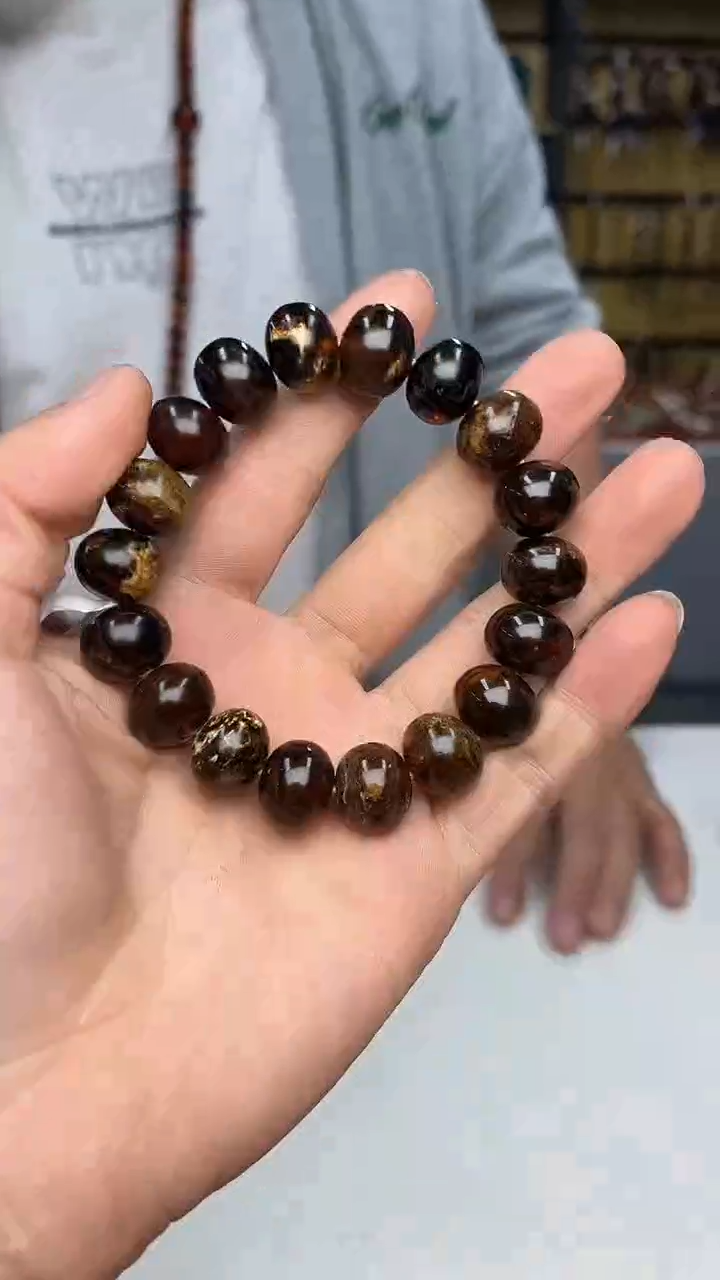 裸石琥珀未镶嵌抚顺琥珀14+黑花多样性发其一