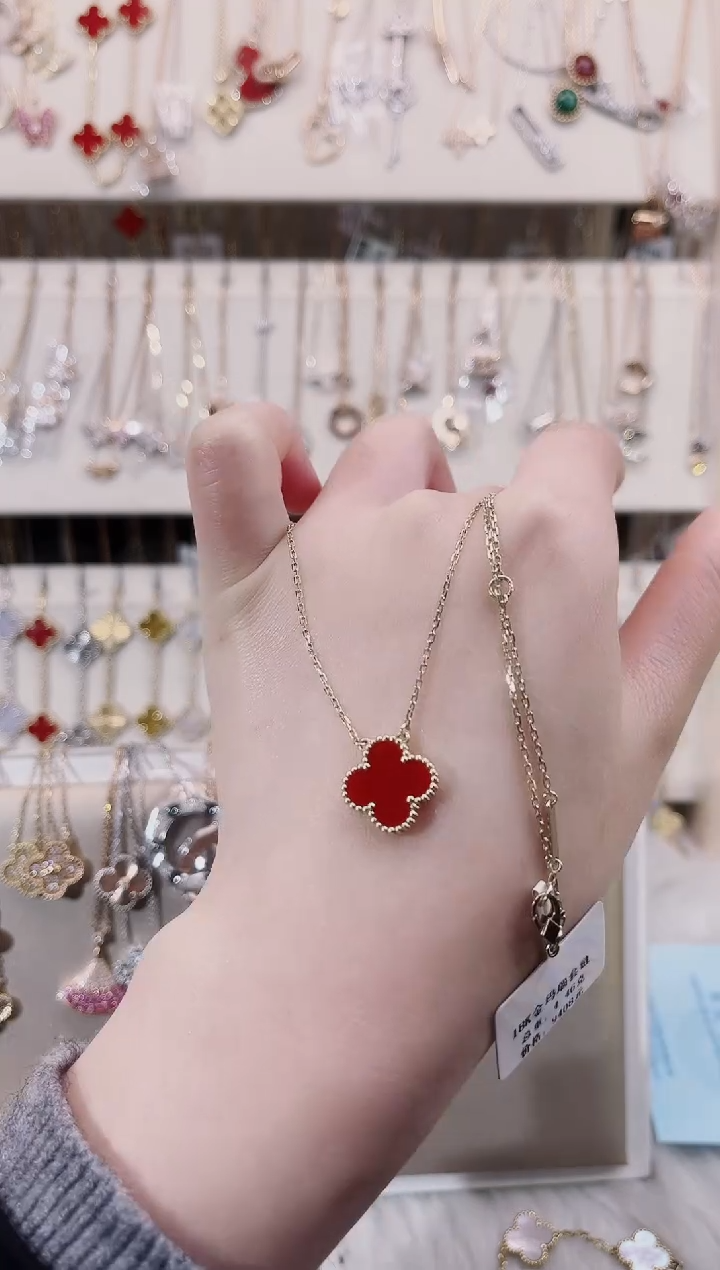 【闪购商品】玛瑙颈饰18K金镶嵌18K金镶嵌 K黄15红四草