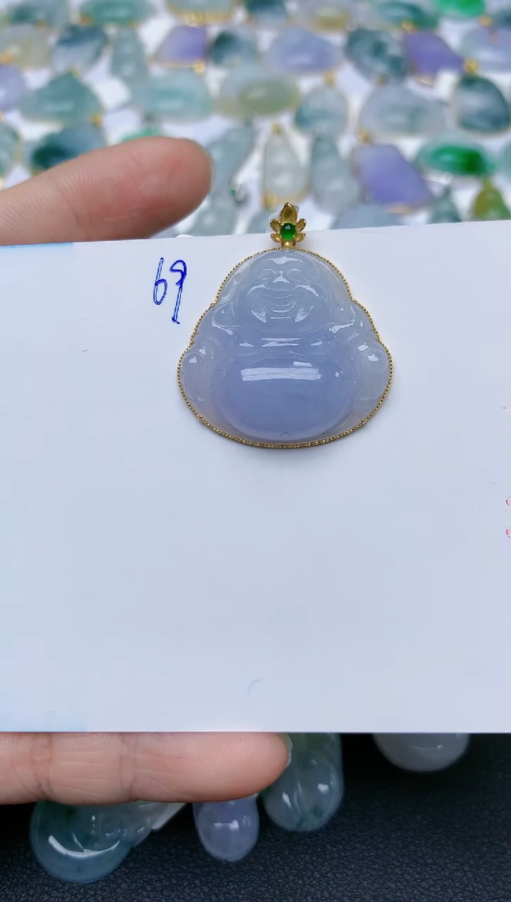 【闪购商品】翡翠颈饰18K金镶嵌天然翡翠A货    