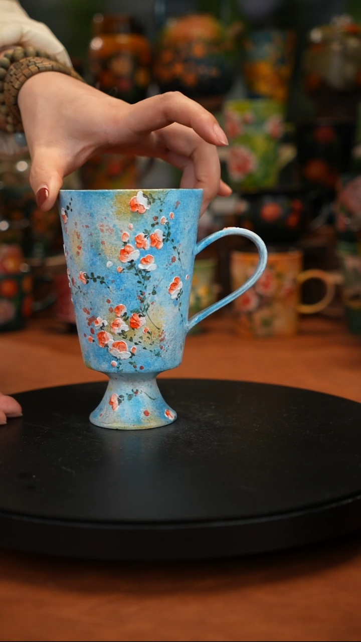 紫砂油画手绘 釉下彩
