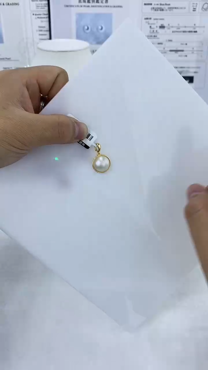 未镶嵌AQ拼合珍珠（马贝珠）马贝吊坠@@YBQ328