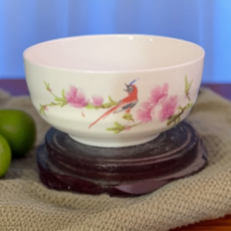 景德镇陶瓷水点桃花5寸韩式碗