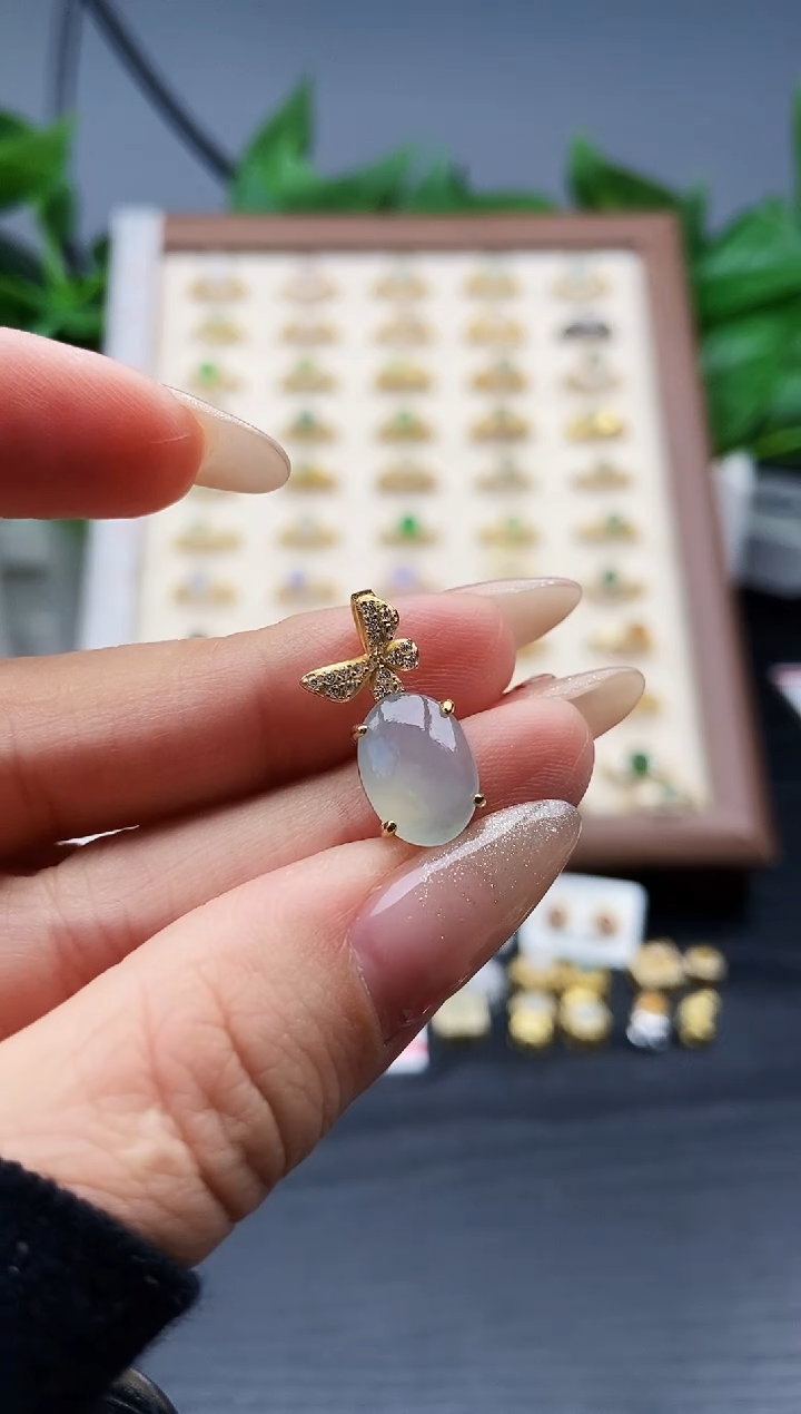 银S925镶嵌戒指翡翠12