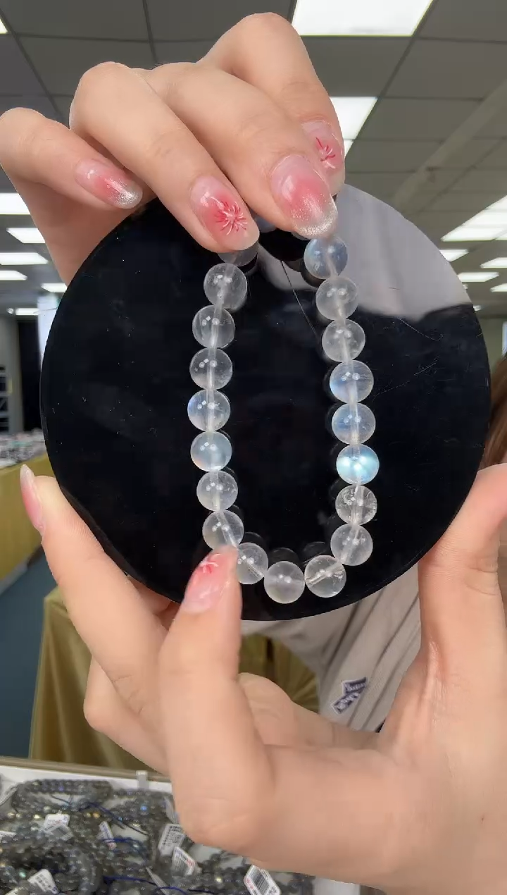 【闪购商品】月光石手串未镶嵌蓝月光单圈手串9m（多样性 发其一）
