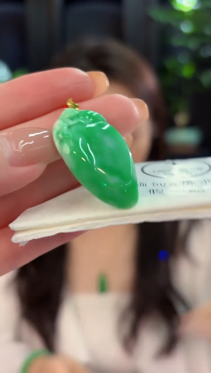 吊坠(不含链)18K金镶嵌翡翠 缅甸A货/支持复检/一件