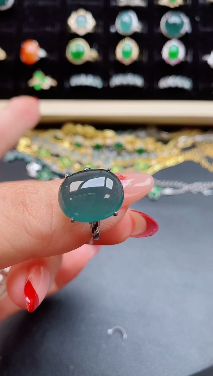 【闪购商品】翡翠戒指银S925镶嵌50850