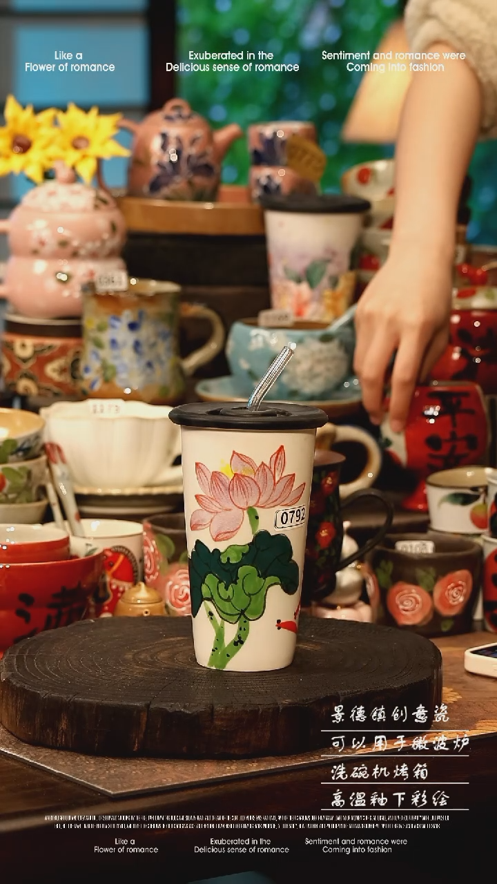 陶瓷景德镇高温釉下彩手工手绘款式@A0792@