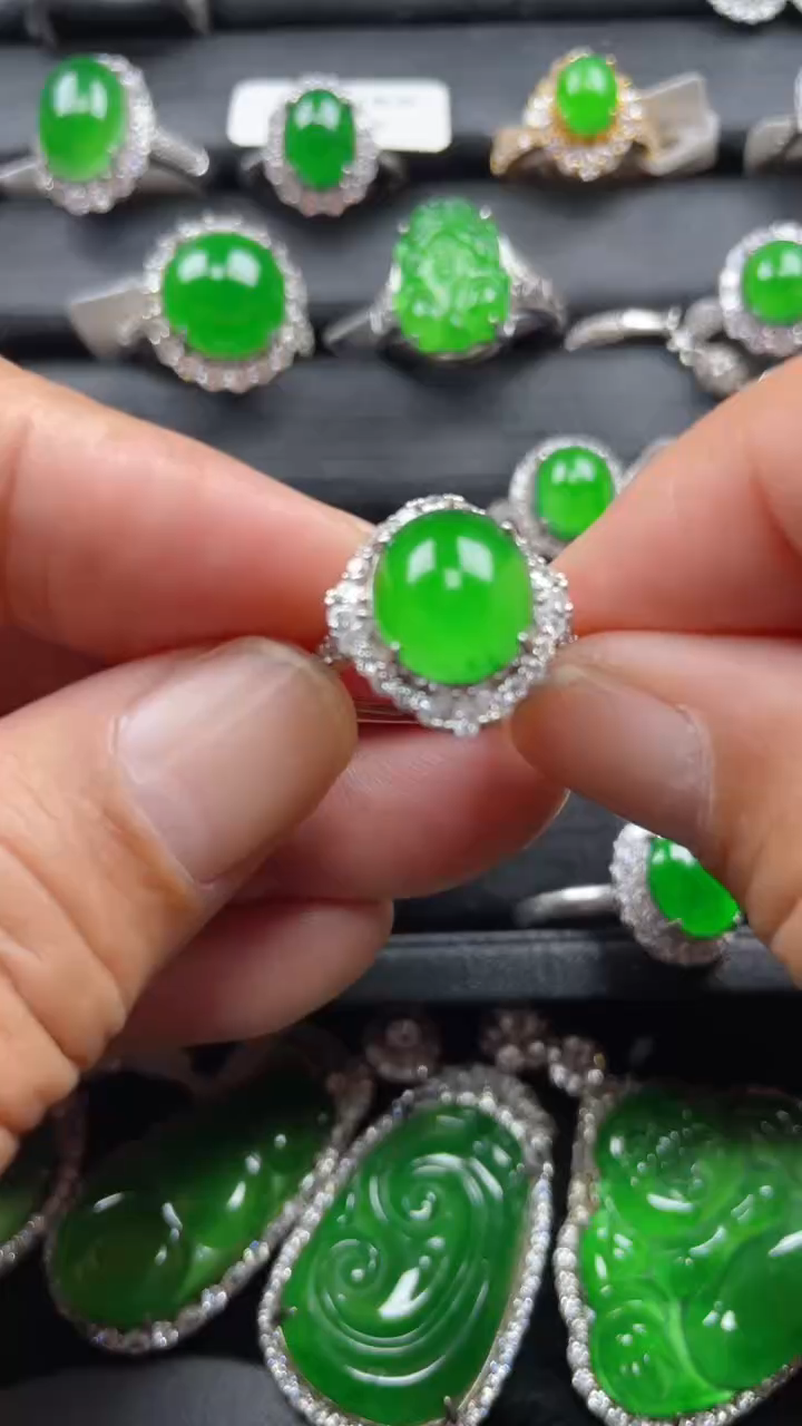 【闪购商品】翡翠戒指银S925镶嵌翡翠