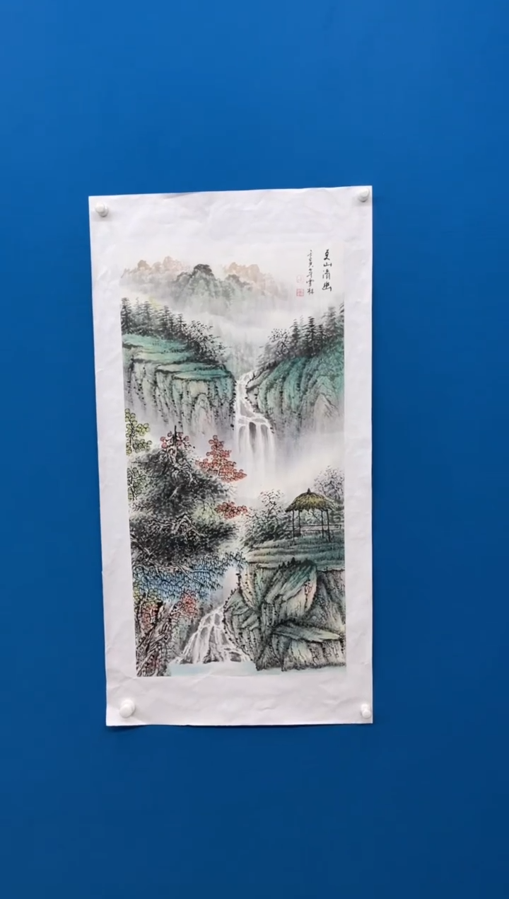 【闪购商品】国画张-荣宝原作山水/无框/L带荣宝书