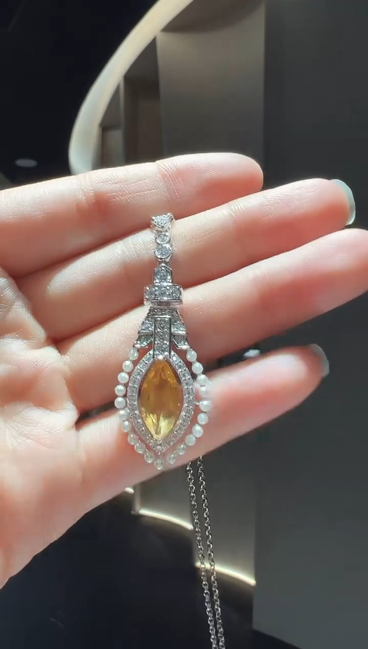 【闪购商品】水晶吊坠(赠链)银S925镶嵌37】