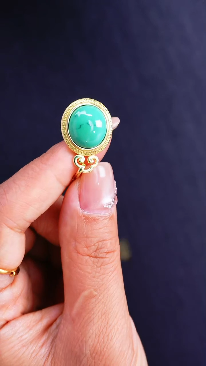 绿松石银S925镶嵌项链发货一件