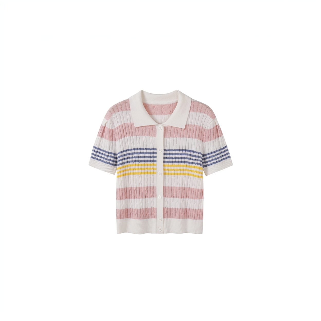 polo冰淇淋减龄彩色条纹针织上衣2511