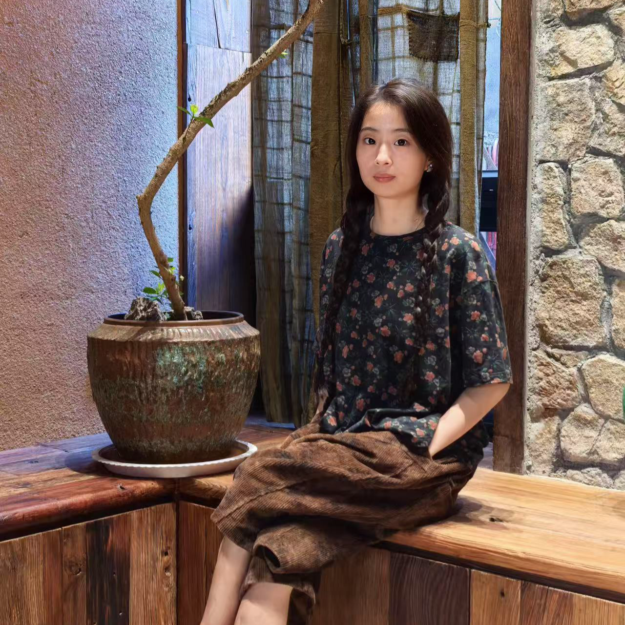 碎花短袖圆领时尚夏季休闲T恤春夏印花宽松国风显瘦通勤百搭