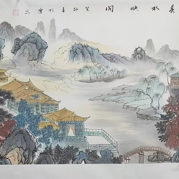 精品-徐明庆-四尺整张-春水映阁