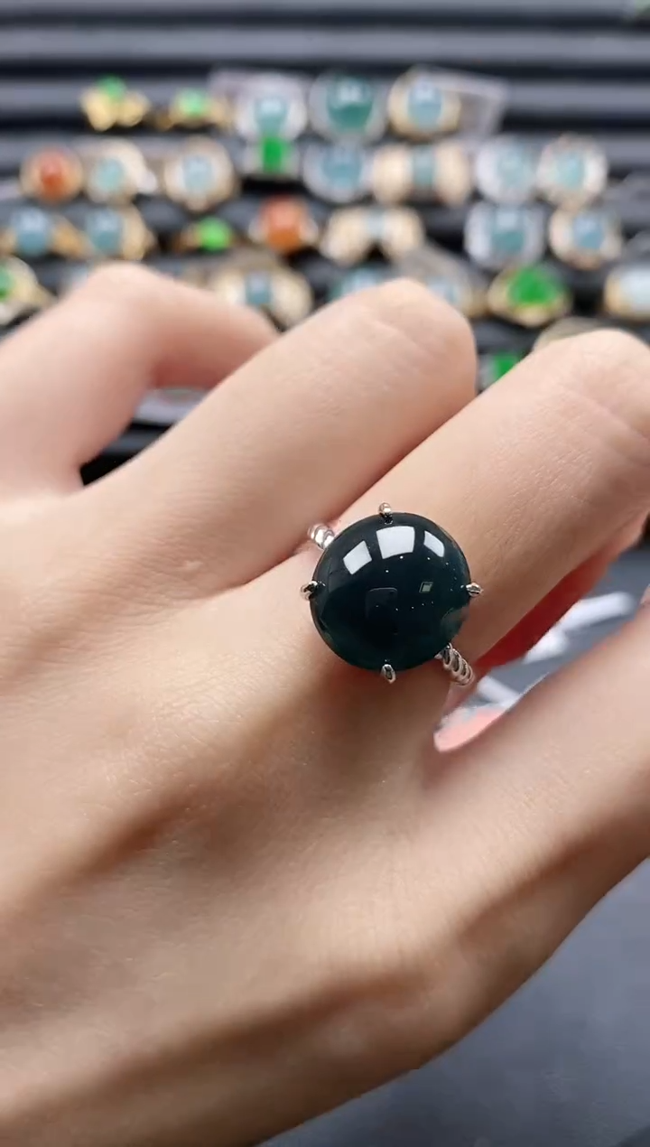 【闪购商品】翡翠戒指银S925镶嵌1111