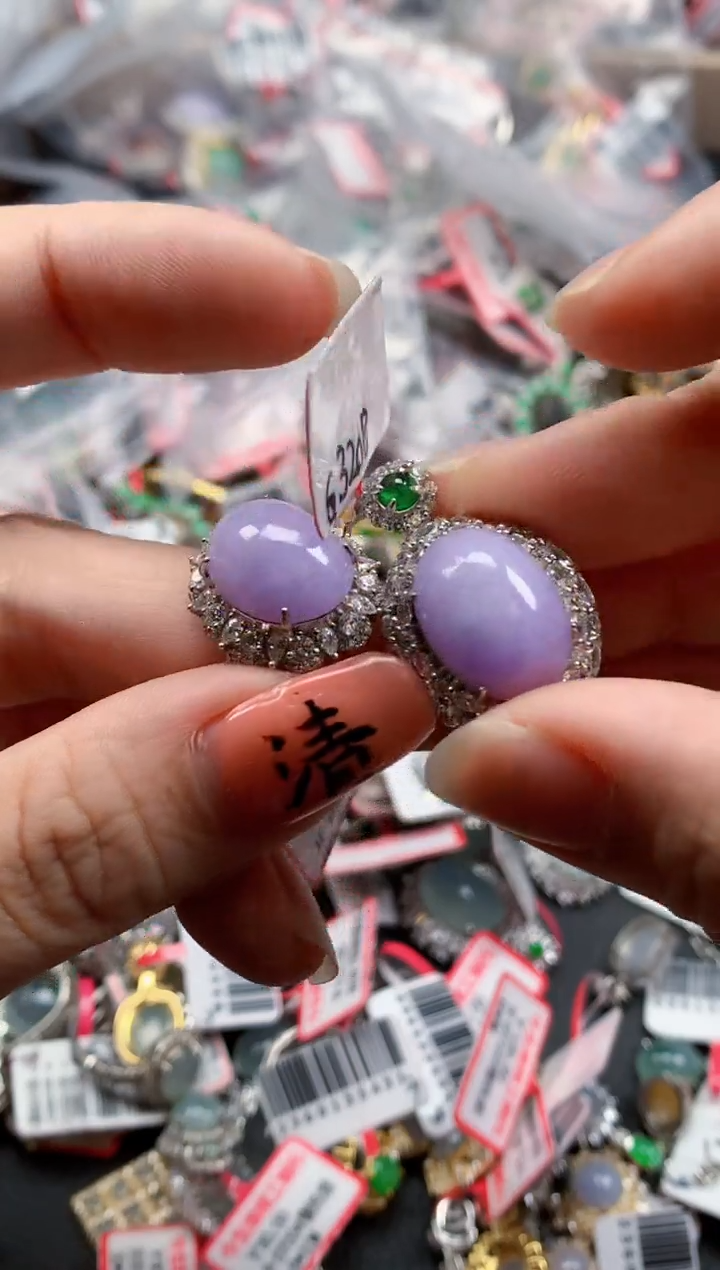 银S925镶嵌戒指翡翠天然A货缅甸翡翠