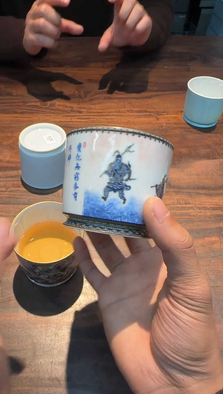 【闪购商品】清本源 内模印莲瓣纹·青花·拓片智者出山