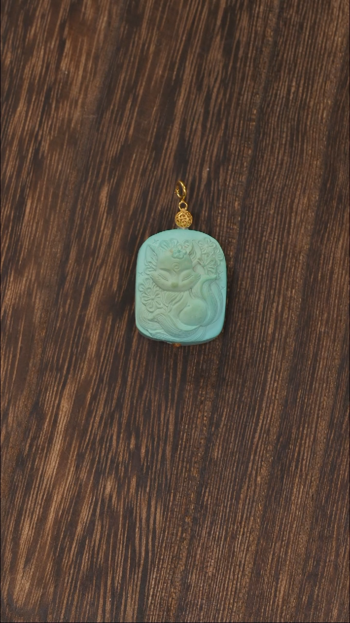 【闪购商品】绿松石挂饰18K金镶嵌1