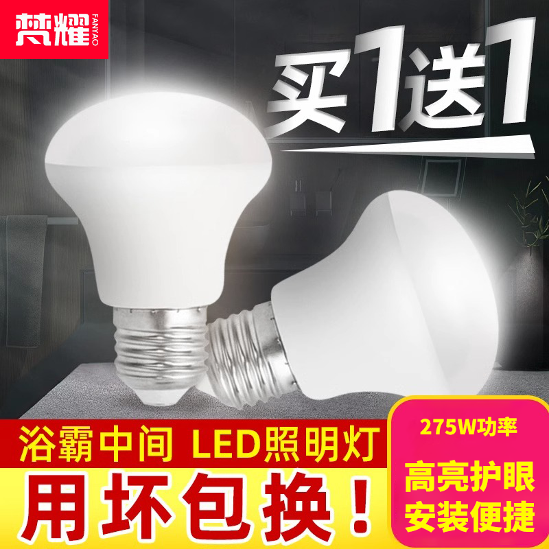 浴霸灯泡中间的照明led灯老式灯暖卫生间浴室取暖灯275w12w小灯泡