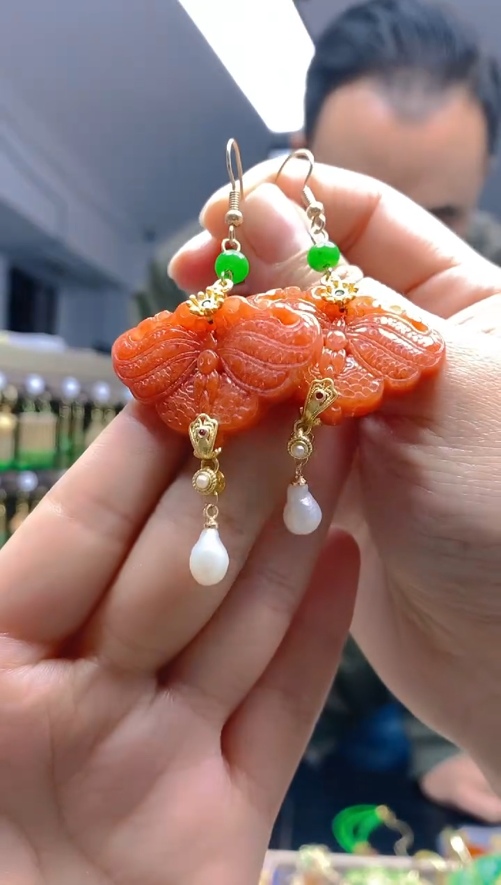 【闪购商品】翡翠耳饰合金0293翡翠耳钩