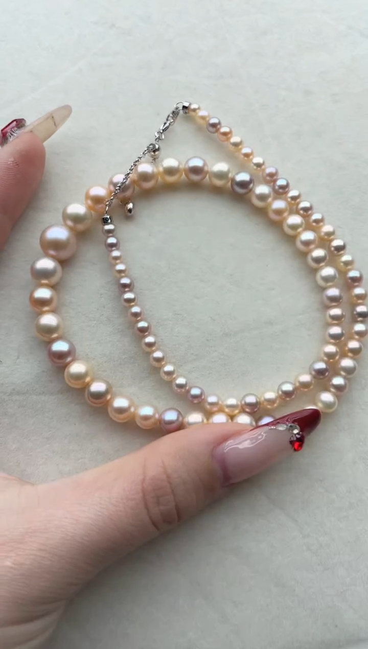 【闪购商品】淡水珍珠项链银S925镶嵌A58