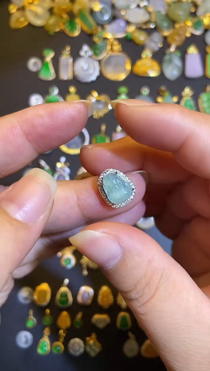 吊坠(不含链)银S925镶嵌翡翠1