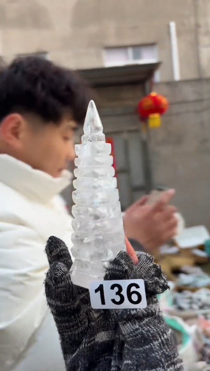 【闪购商品】摆件未镶嵌水晶白水晶文昌塔136