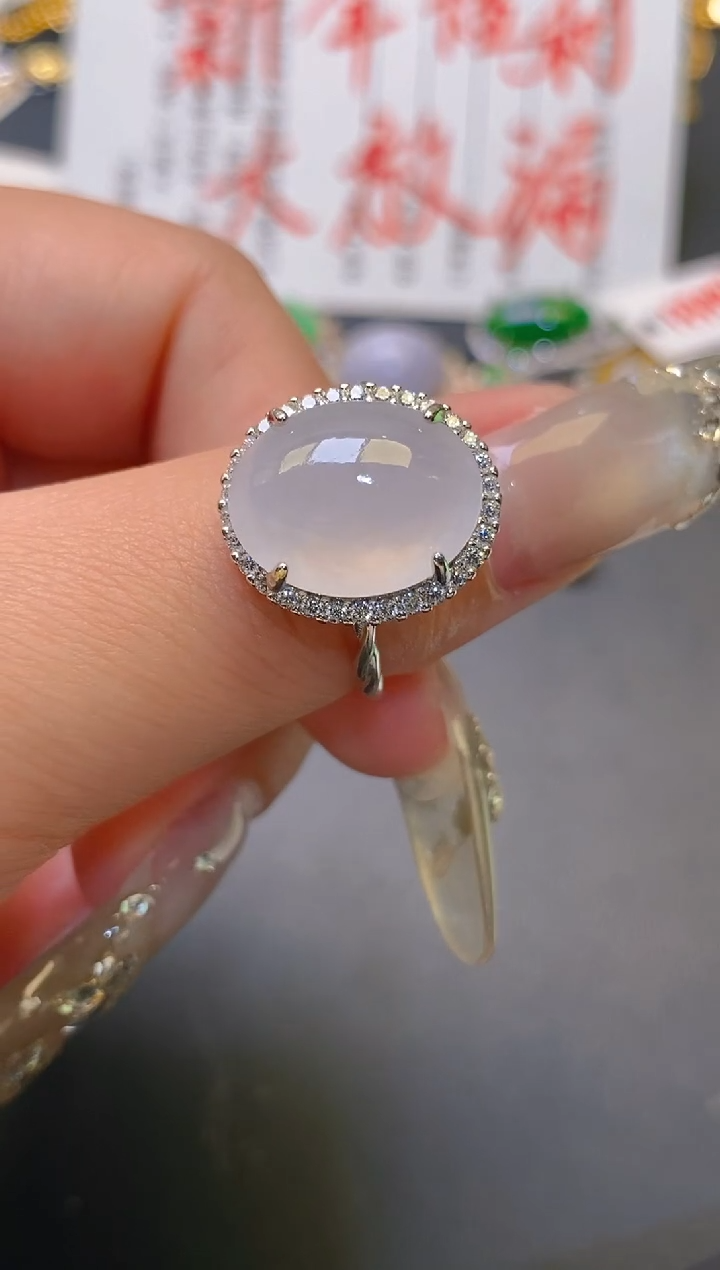 【闪购商品】翡翠耳饰银S925镶嵌天然A货翡翠1