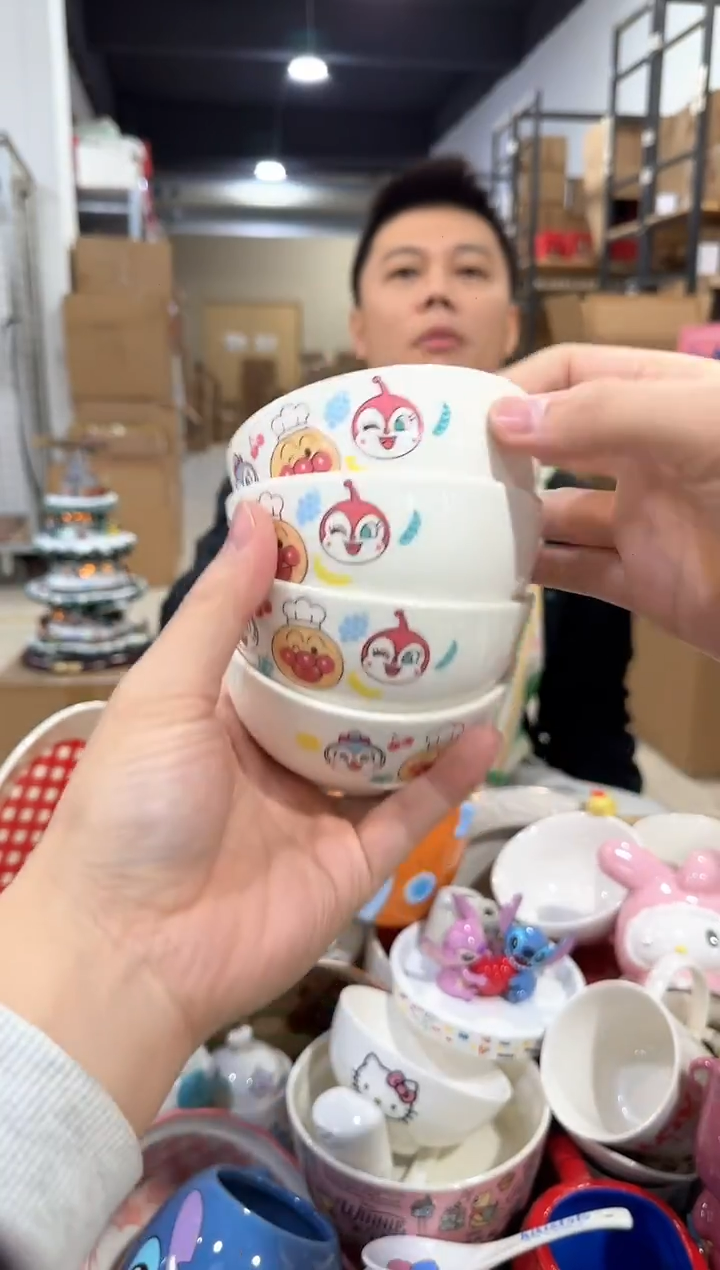 瓷片面包超人小碗4件套