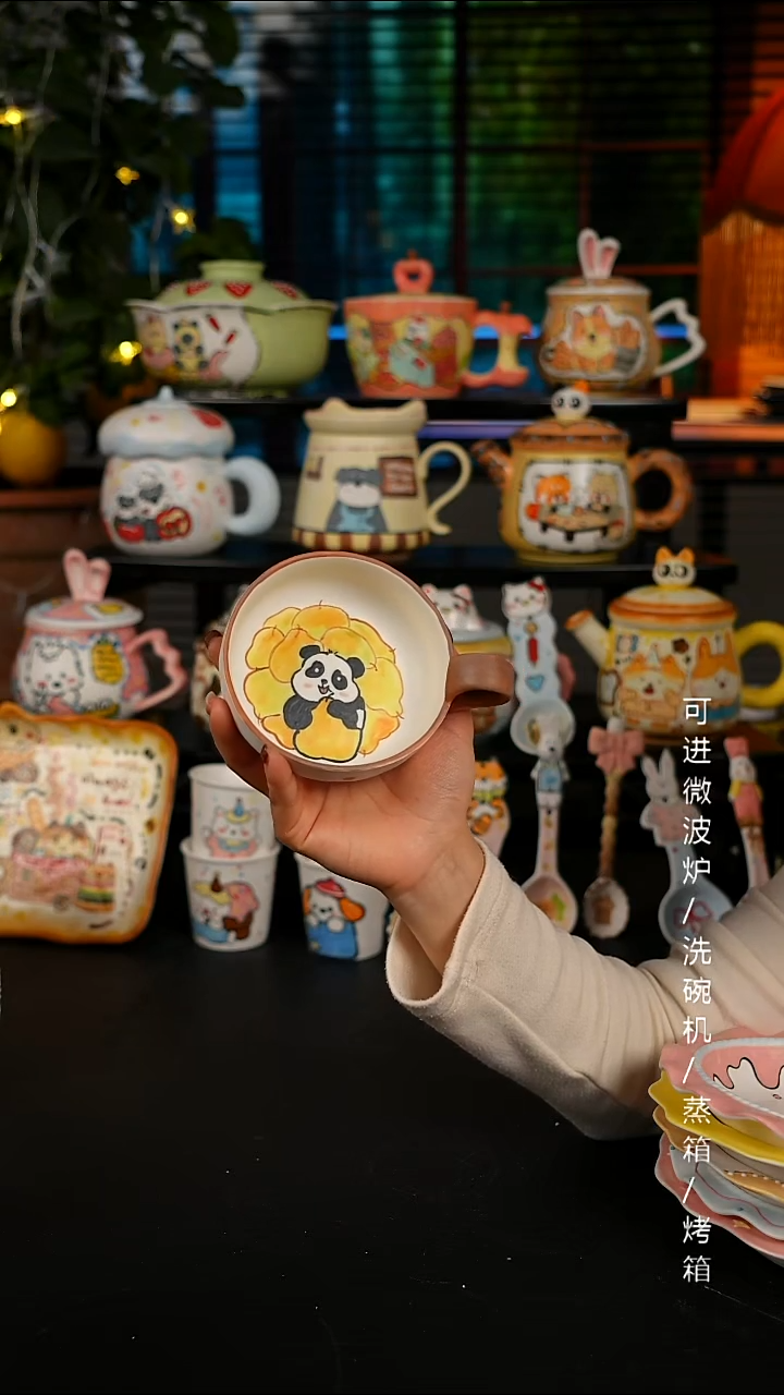 陶瓷便携款景德镇高温釉下彩纯手绘创意瓷