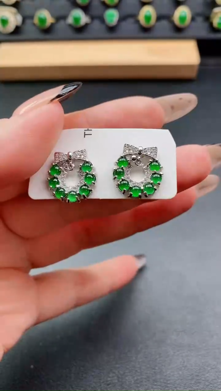 银S925镶嵌戒指翡翠1