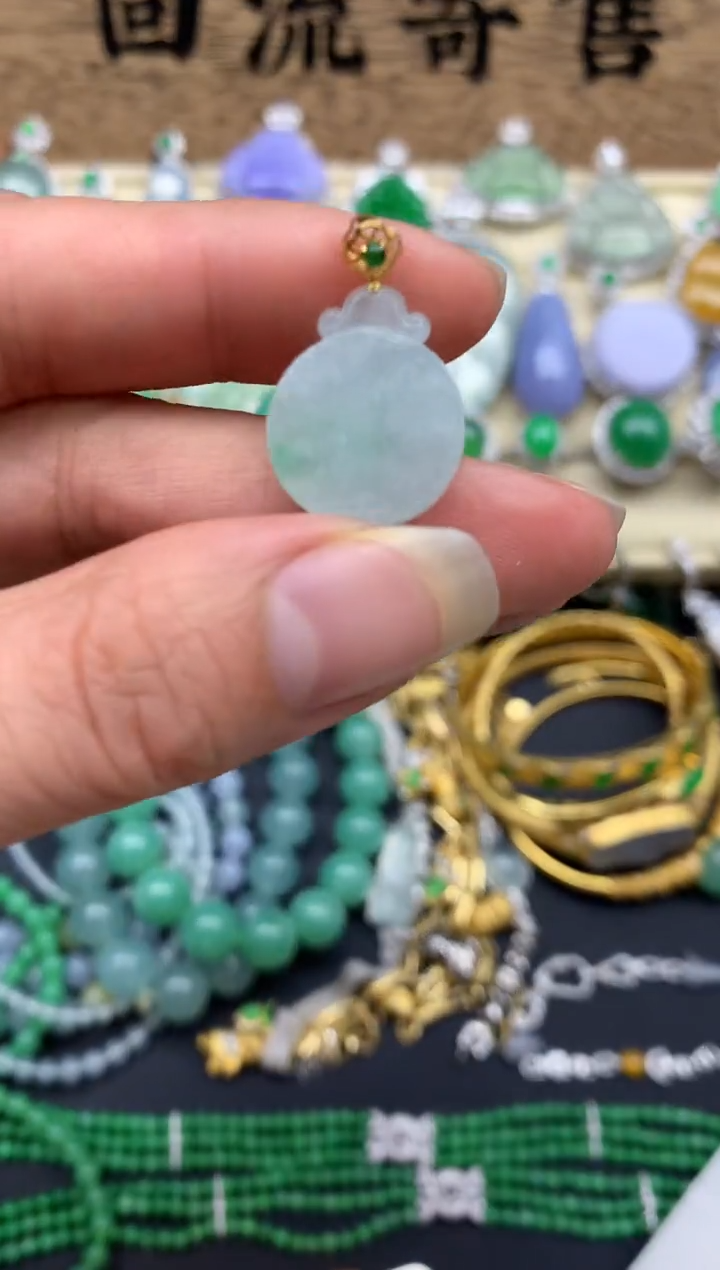 【闪购商品】翡翠颈饰18K金镶嵌323-中国好珍宝