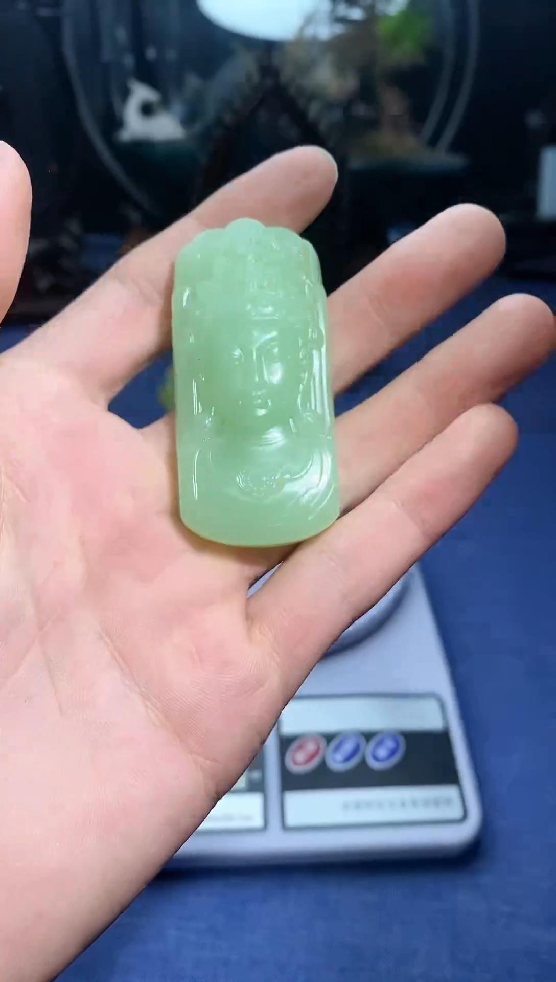 【闪购商品】和田玉颈饰未镶嵌湖水绿度母观音