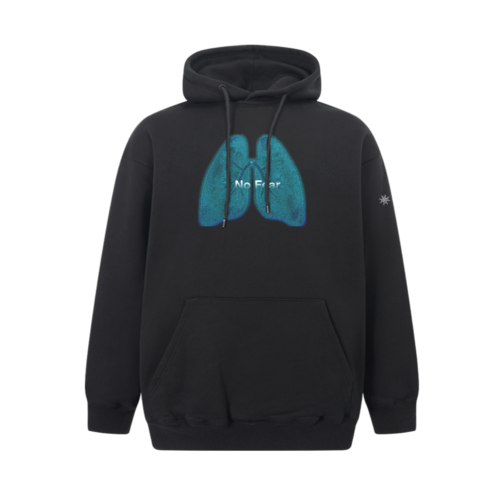 BLACK BRONZE NO FEAR 肺叶彩绘印花加绒宽松卫衣