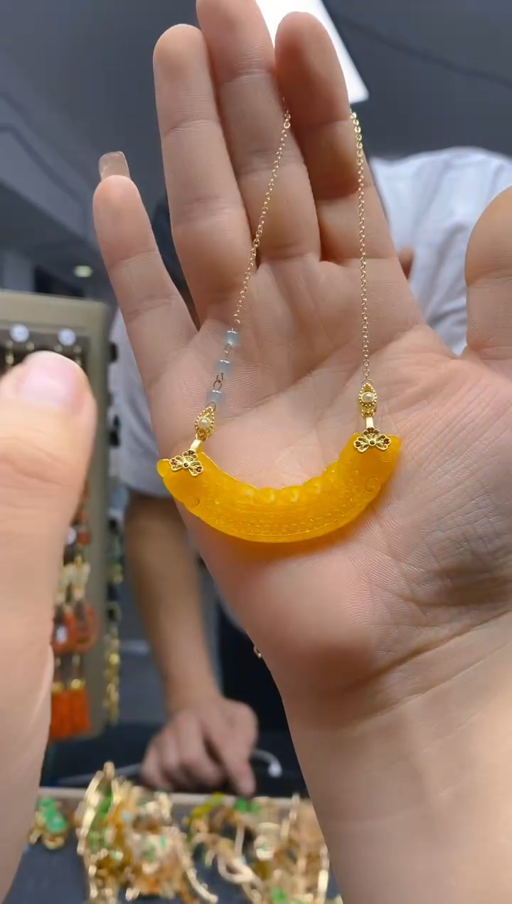 【闪购商品】翡翠耳饰合金240翡翠锁骨链