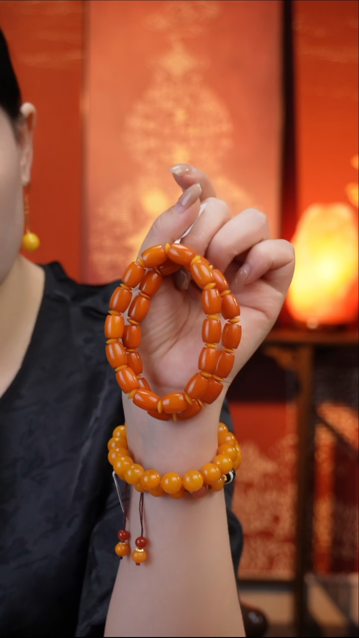 手链琥珀未镶嵌天然琥珀蜜蜡桶珠手串（多样性只发其一）