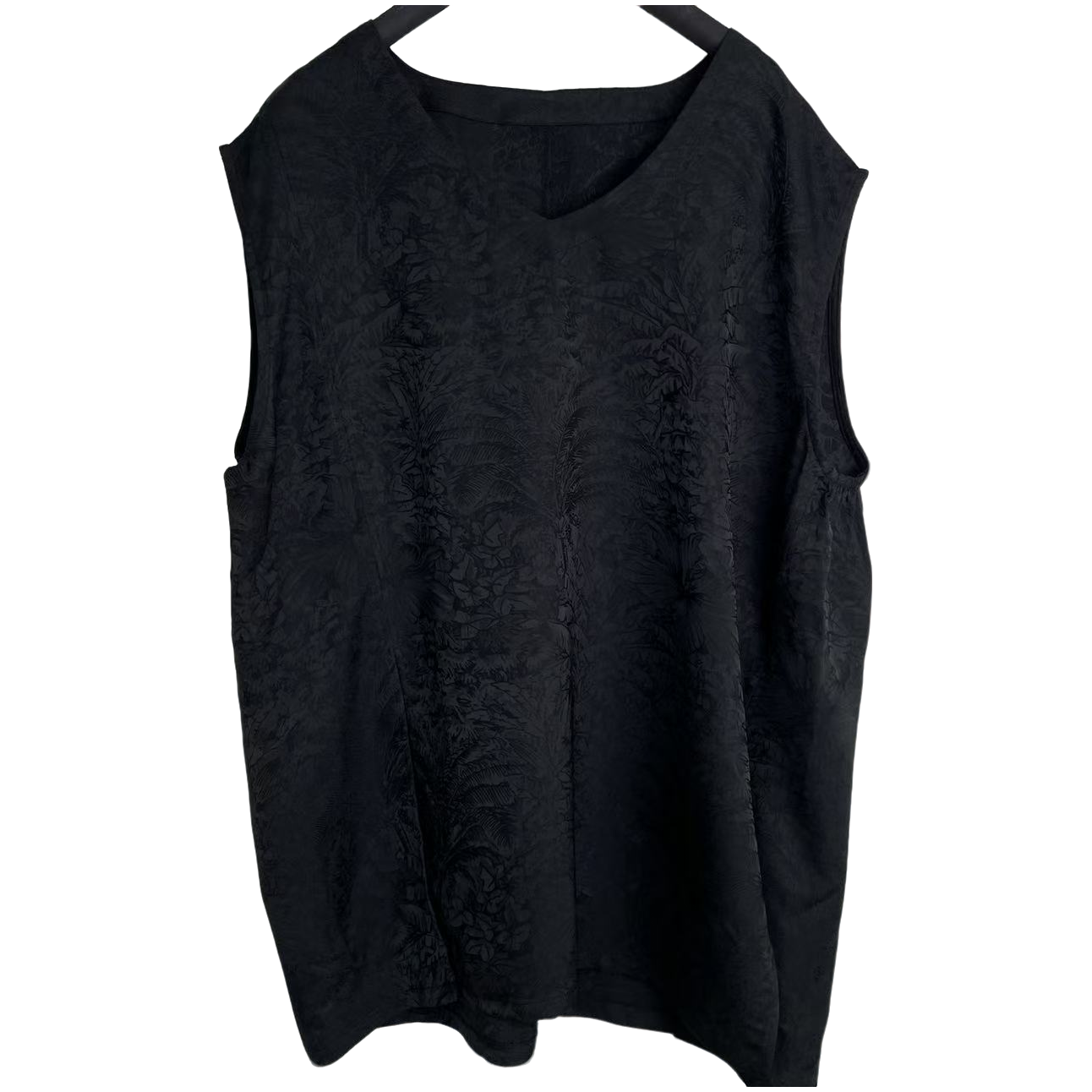 恬小霓（玲玲姐精选）8866/暗夜缠枝/提花/V领/开叉/背心/时尚休闲