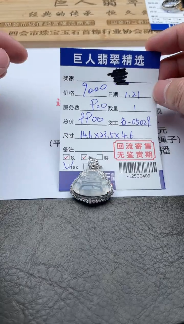 【闪购商品】翡翠颈饰18K金镶嵌-12500409