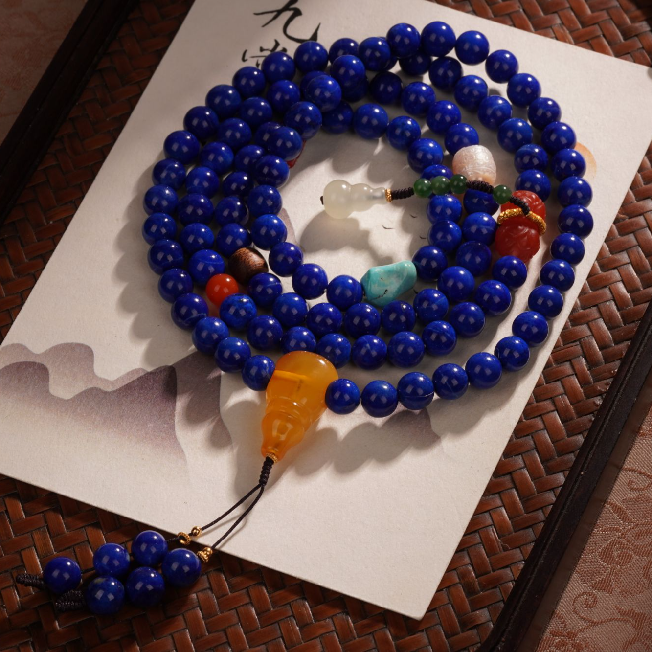 （靠山）天然青金石多圈手串6mm—多样性发其一