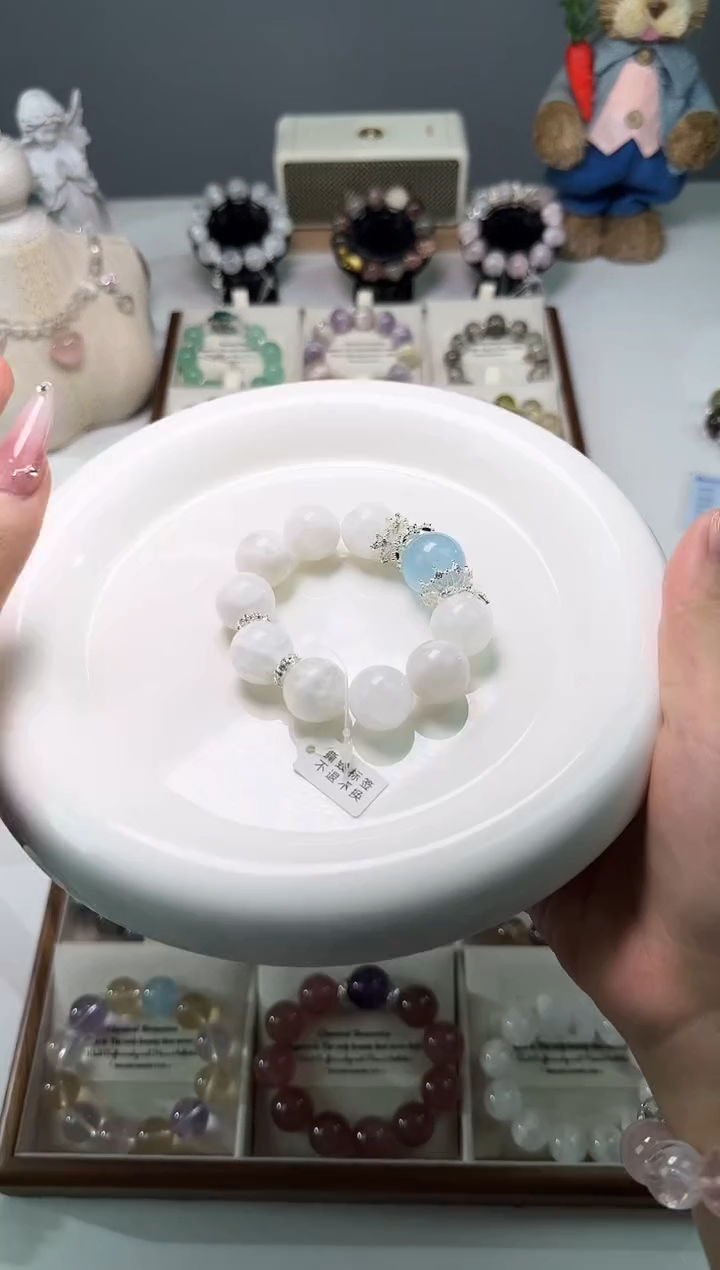 未镶嵌手链水晶白雪花幽灵