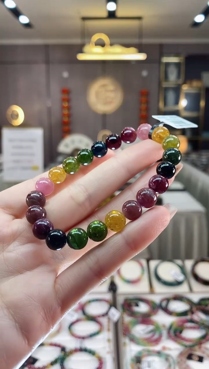 【闪购商品】碧玺单圈手串8mm+未镶嵌一物一证dan