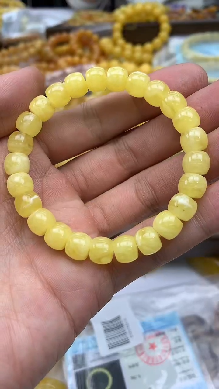 裸石琥珀未镶嵌手串卡8