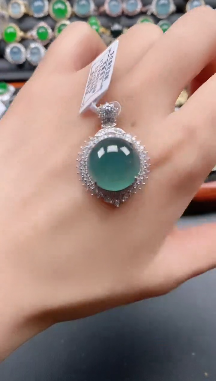 银S925镶嵌戒指翡翠111