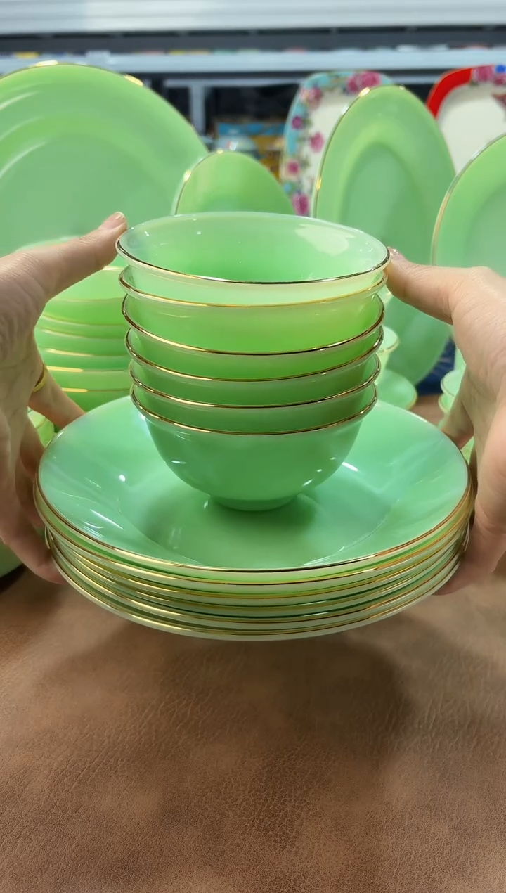 玉瓷 6个碗6个盘景德镇