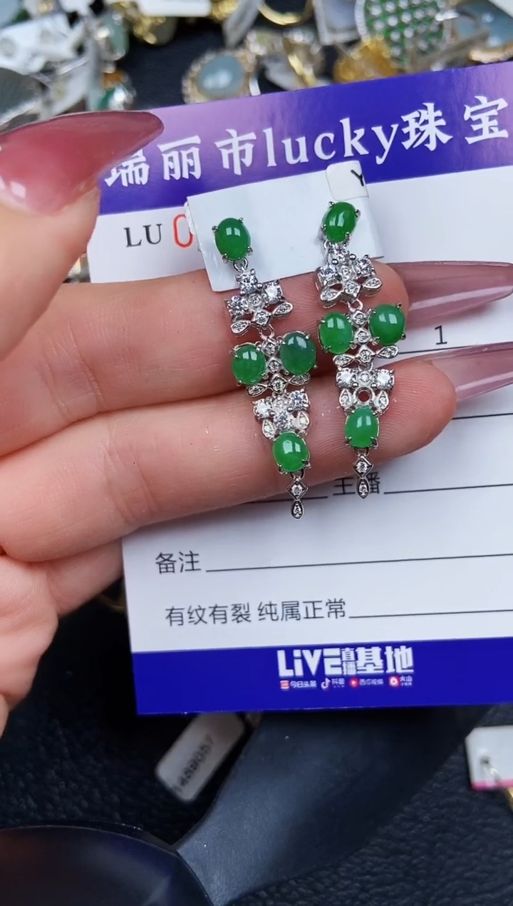 翡翠银S925镶嵌颈饰8909