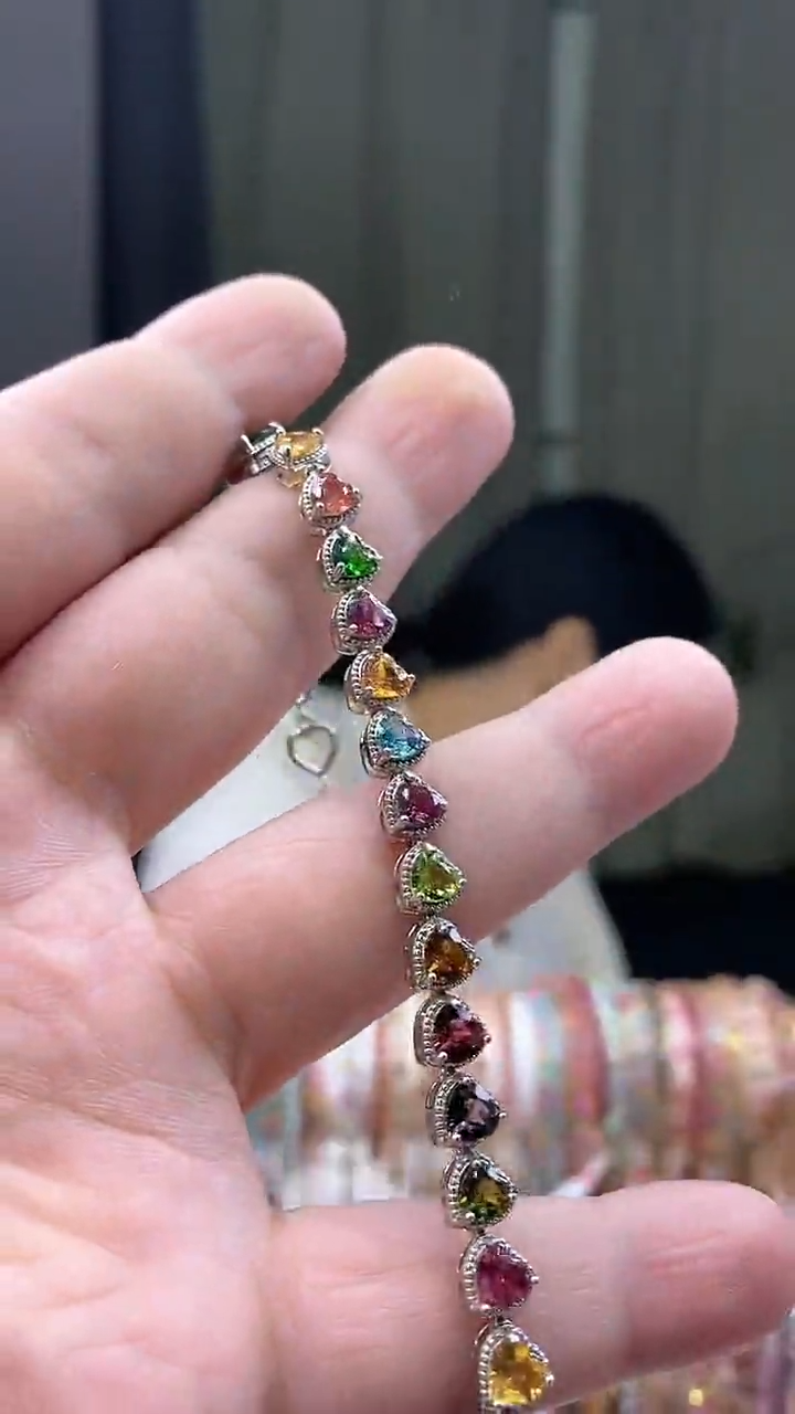 【闪购商品】碧玺手链银S925镶嵌234354354345354