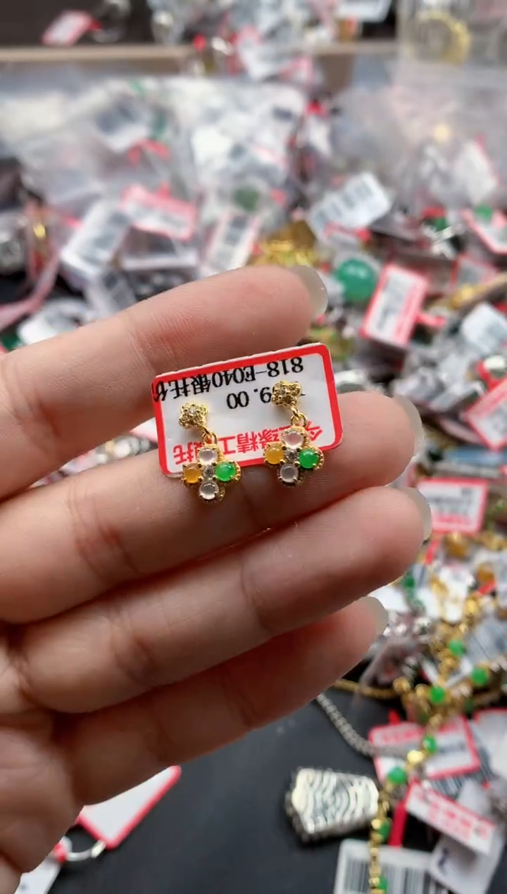 银S925镶嵌戒指翡翠天然A货缅甸翡翠