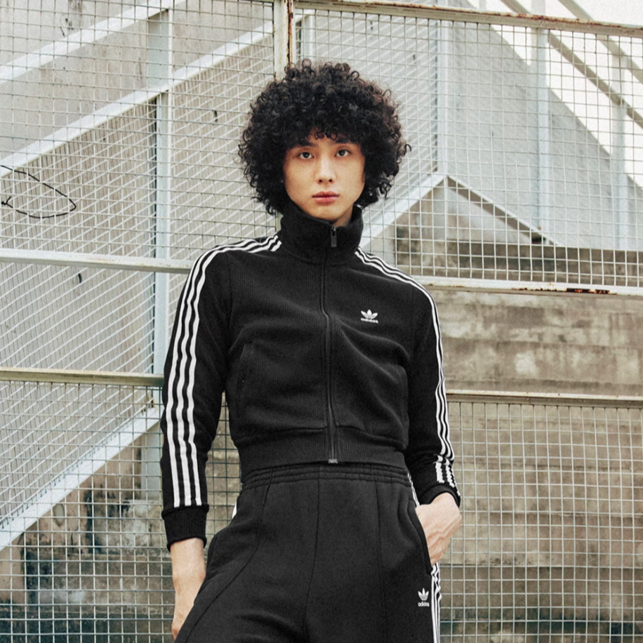 Adidas/阿迪三叶草女子复古穿搭针织运动修身夹克外套IY7278