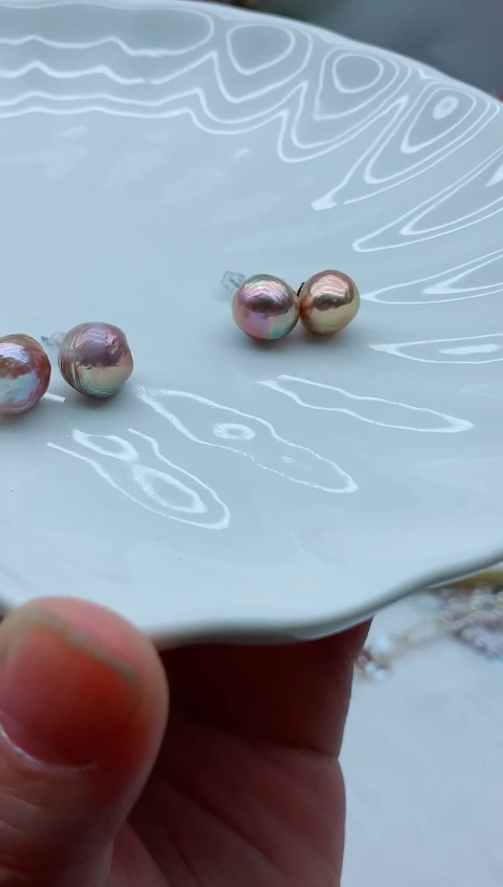 未镶嵌耳饰淡水珍珠多样性发其一【非无瑕】